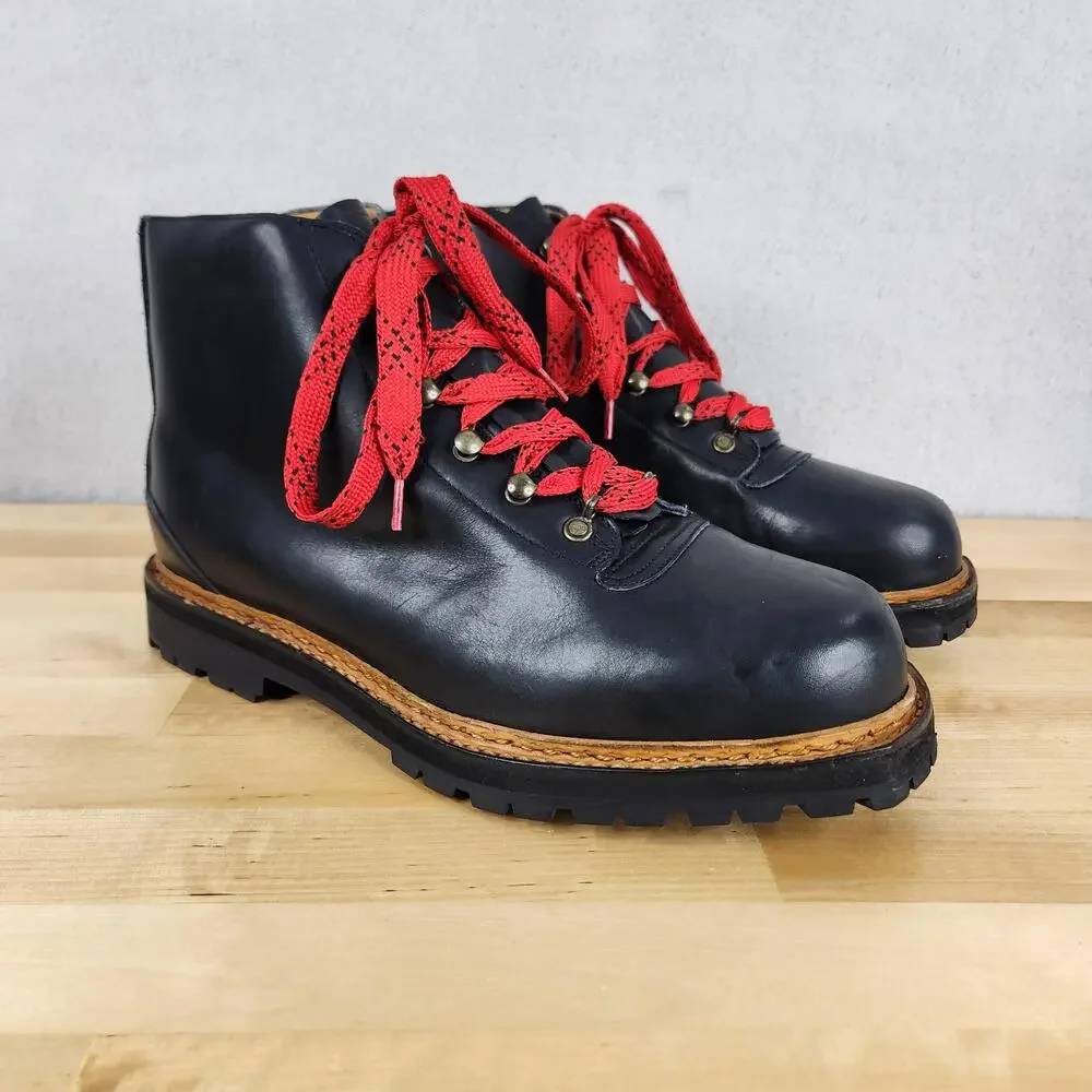 Polo Ralph Lauren Boots Mens 10.5 Navy Leather Vibram Hiker Bench Made England